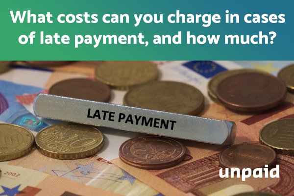 What costs can you charge in cases of late payment, and how much?