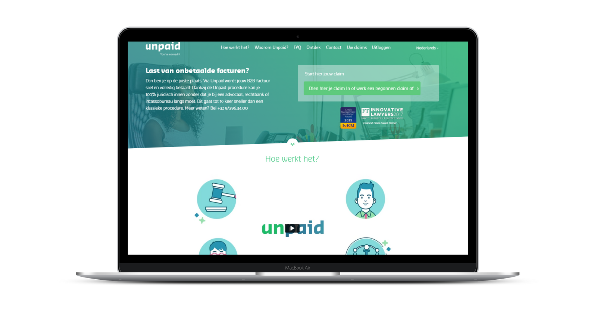 Oude website van Unpaid