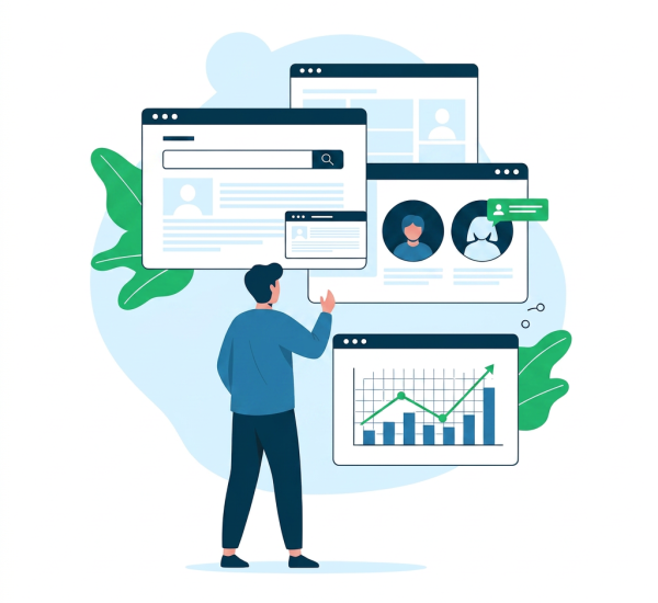 Entrepreneur vérifiant les informations d'un client potentiel